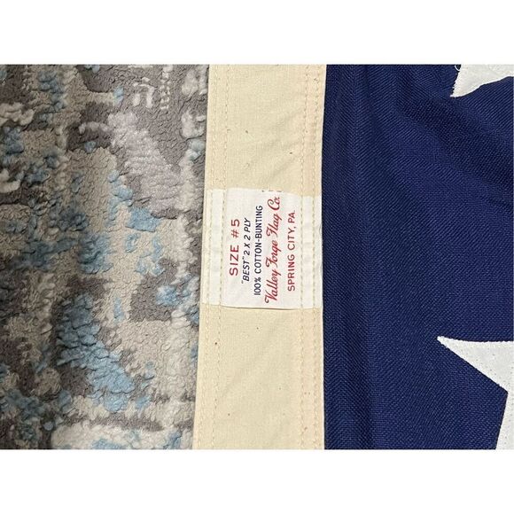 #5 Valley Forge Best Cotton 50 Star 58”x 108' Cotton Sewn American Flag Made USA - Picture 5 of 7